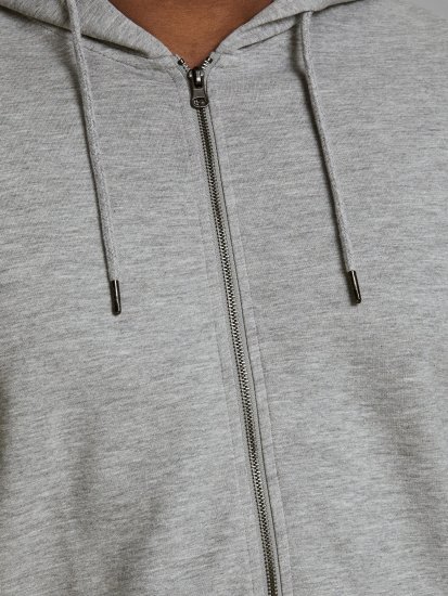 Jack & Jones Basic Sweat Zip Hood Light Grey Melange - Gensere og hettegensere - Store hettegensere - 2XL-14XL