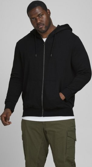 Jack & Jones Basic Sweat Zip Hood Black - Gensere og hettegensere - Store hettegensere - 2XL-14XL
