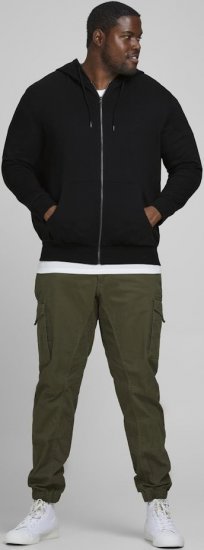 Jack & Jones Basic Sweat Zip Hood Black - Gensere og hettegensere - Store hettegensere - 2XL-14XL