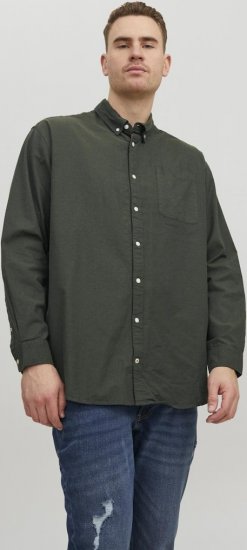 Jack & Jones OXFORD LS Shirt Green - Skjorter - Store skjorter - 2XL-8XL