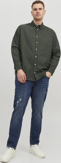 Jack & Jones OXFORD LS Shirt Green - Skjorter - Store skjorter - 2XL-8XL