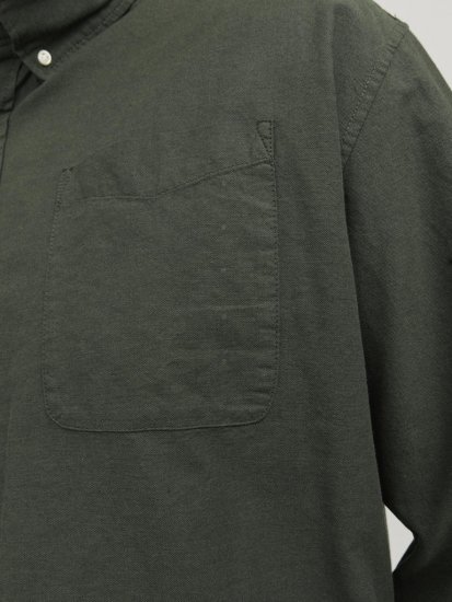 Jack & Jones OXFORD LS Shirt Green - Skjorter - Store skjorter - 2XL-8XL