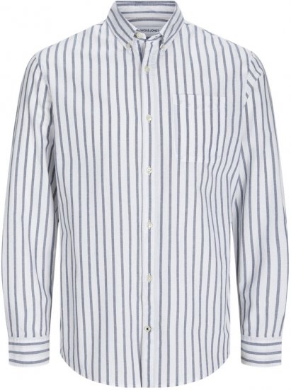Jack & Jones OXFORD LS Shirt Striped Ensign Blue - Skjorter - Store skjorter - 2XL-8XL