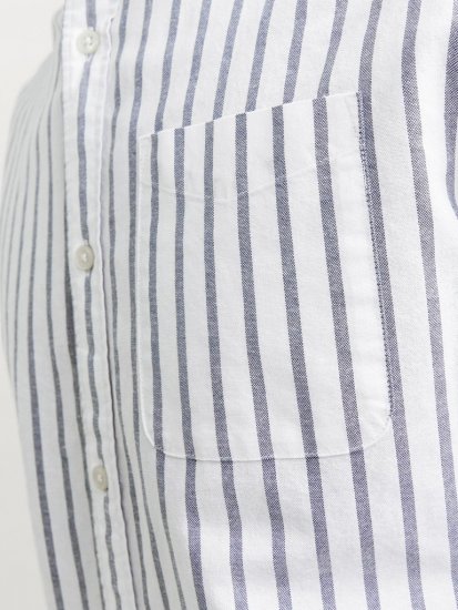 Jack & Jones OXFORD LS Shirt Striped Ensign Blue - Skjorter - Store skjorter - 2XL-8XL