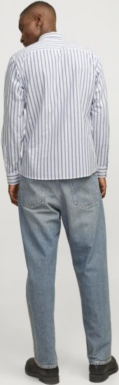 Jack & Jones OXFORD LS Shirt Striped Ensign Blue - Skjorter - Store skjorter - 2XL-8XL