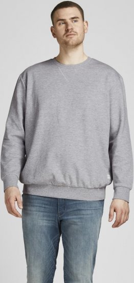 Jack & Jones Basic Sweatshirt Light Grey Melange - Gensere og hettegensere - Store hettegensere - 2XL-14XL
