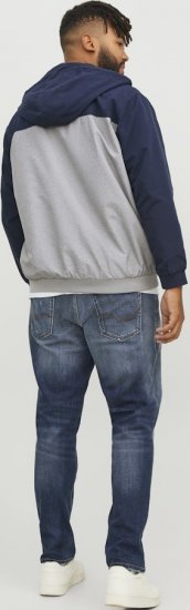 Jack & Jones RUSH White/Grey Blocking Bomber Jacket with Hood Navy Blazer - Jakker - Store jakker - 2XL-12XL