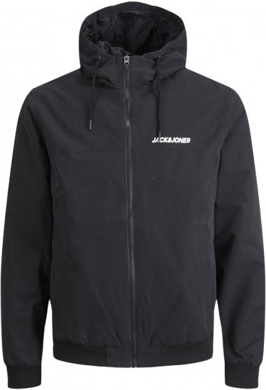 Jack & Jones RUSH SOLID Bomber Jacket with Hood Black - Jakker - Store jakker - 2XL-12XL