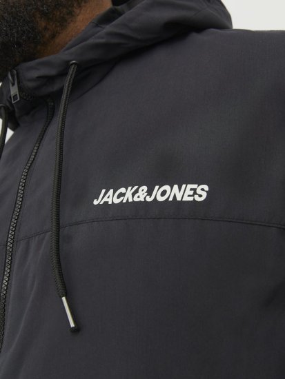 Jack & Jones RUSH SOLID Bomber Jacket with Hood Black - Jakker - Store jakker - 2XL-12XL