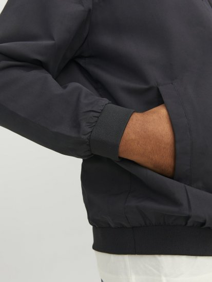 Jack & Jones RUSH SOLID Bomber Jacket with Hood Black - Jakker - Store jakker - 2XL-12XL