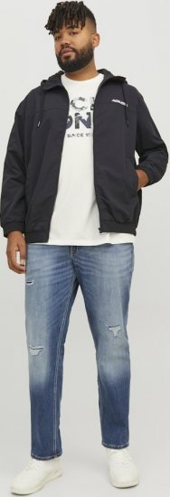 Jack & Jones RUSH SOLID Bomber Jacket with Hood Black - Jakker - Store jakker - 2XL-12XL