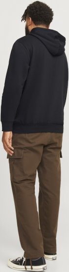 Jack & Jones 2 COL LOGO Hoodie Black - Gensere og hettegensere - Store hettegensere - 2XL-14XL