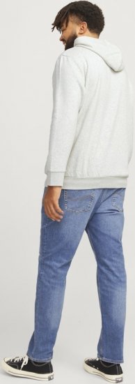 Jack & Jones 2 COL LOGO Hoodie White Melange - Gensere og hettegensere - Store hettegensere - 2XL-14XL