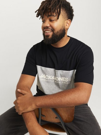 Jack & Jones LEGACY BLOCKING T-Shirt Black - T-skjorter - Store T-skjorter - 2XL-14XL