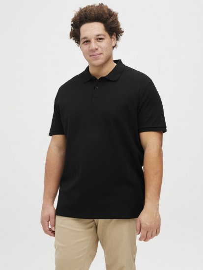 Jack & Jones AUSTIN CLASSIC Polo Black - Polo- & piqueskjorter - Poloskjorte i store størrelser - 2XL-8XL
