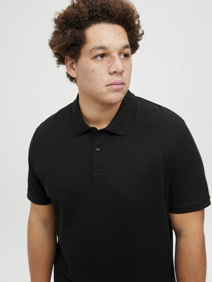 Jack & Jones AUSTIN CLASSIC Polo Black - Polo- & piqueskjorter - Poloskjorte i store størrelser - 2XL-8XL