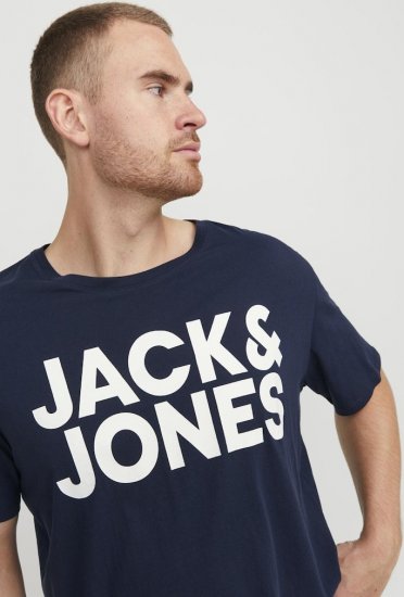 Jack & Jones CORP Logo T-Shirt Navy Blazer - T-skjorter - Store T-skjorter - 2XL-14XL