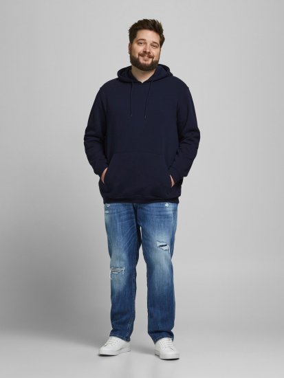 Jack & Jones JORBRINK Hoodie Navy - Gensere og hettegensere - Store hettegensere - 2XL-14XL