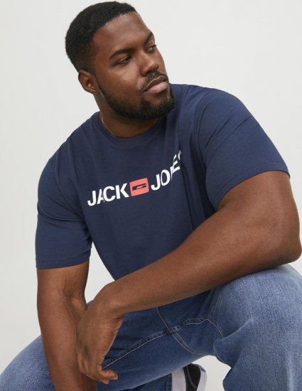 Jack & Jones Corp Logo Crew Neck T-Shirt Navy Blazer - T-skjorter - Store T-skjorter - 2XL-14XL