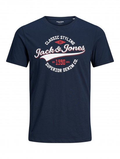 Jack & Jones JJELOGO TEE Navy - T-skjorter - Store T-skjorter - 2XL-14XL