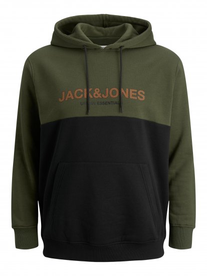 Jack & Jones JJEURBAN BLOCKING SWEAT Forest Green - Gensere og hettegensere - Store hettegensere - 2XL-14XL