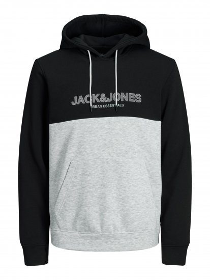 Jack & Jones JJEURBAN BLOCKING SWEAT Black - Gensere og hettegensere - Store hettegensere - 2XL-14XL