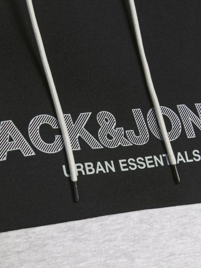 Jack & Jones JJEURBAN BLOCKING SWEAT Black - Gensere og hettegensere - Store hettegensere - 2XL-14XL