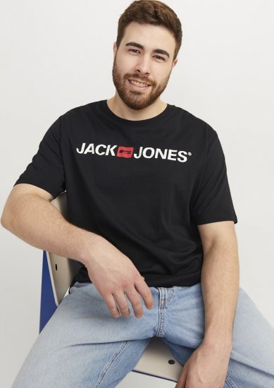 Jack & Jones Corp Logo Crew Neck T-Shirt Black - T-skjorter - Store T-skjorter - 2XL-14XL