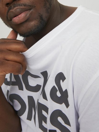 Jack & Jones CORP Logo T-Shirt White w Large Black Print - T-skjorter - Store T-skjorter - 2XL-14XL