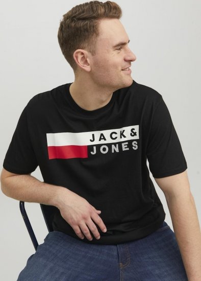 Jack & Jones CORP Logo T-Shirt Black/PLAY 4 - T-skjorter - Store T-skjorter - 2XL-14XL