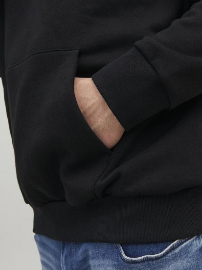 Jack & Jones CORP LOGO PLAY 4 Print Hoodie Black - Gensere og hettegensere - Store hettegensere - 2XL-14XL