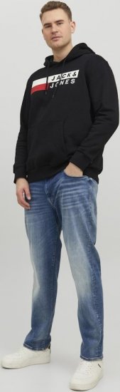 Jack & Jones CORP LOGO PLAY 4 Print Hoodie Black - Gensere og hettegensere - Store hettegensere - 2XL-14XL