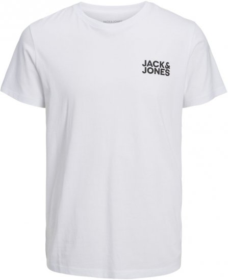 Jack & Jones CORP Logo T-Shirt White w Small Black Print - T-skjorter - Store T-skjorter - 2XL-14XL