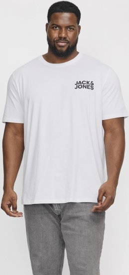 Jack & Jones CORP Logo T-Shirt White w Small Black Print - T-skjorter - Store T-skjorter - 2XL-14XL