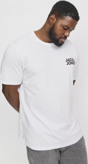 Jack & Jones CORP Logo T-Shirt White w Small Black Print - T-skjorter - Store T-skjorter - 2XL-14XL