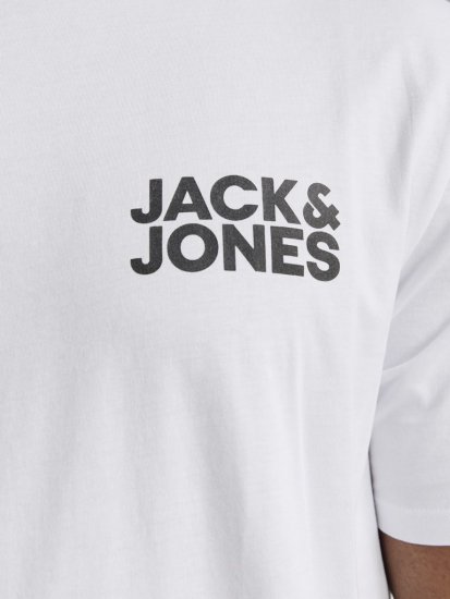 Jack & Jones CORP Logo T-Shirt White w Small Black Print - T-skjorter - Store T-skjorter - 2XL-14XL