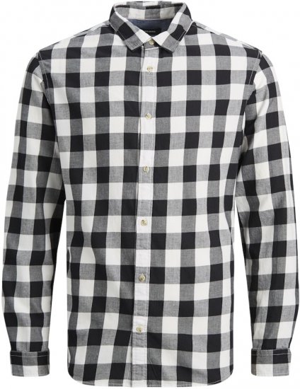 Jack & Jones Gingham L/S Shirt Whisper White - Skjorter - Store skjorter - 2XL-8XL