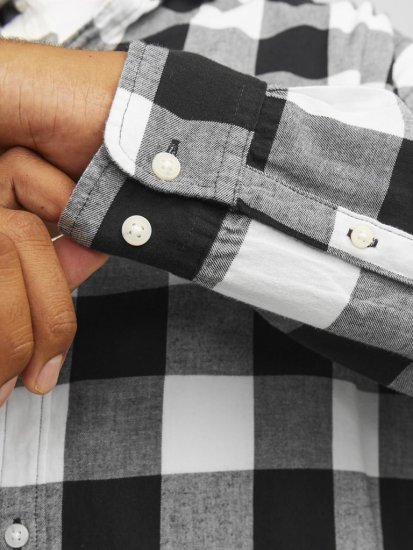 Jack & Jones Gingham L/S Shirt Whisper White - Skjorter - Store skjorter - 2XL-8XL