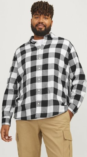 Jack & Jones Gingham L/S Shirt Whisper White - Skjorter - Store skjorter - 2XL-8XL