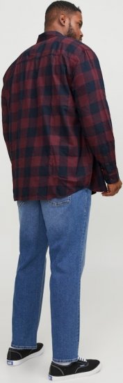 Jack & Jones Gingham L/S Shirt Dark Red - Skjorter - Store skjorter - 2XL-8XL