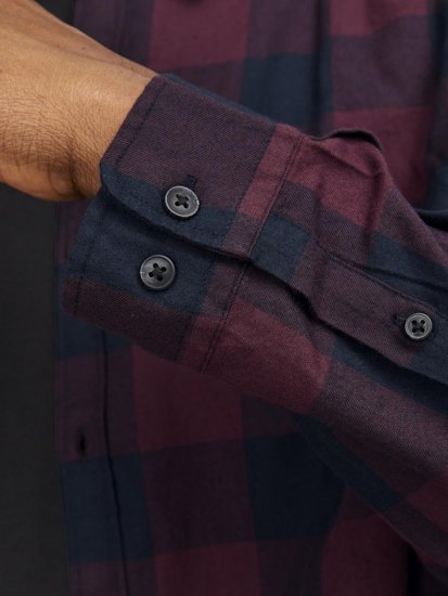 Jack & Jones Gingham L/S Shirt Dark Red - Skjorter - Store skjorter - 2XL-8XL