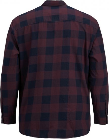 Jack & Jones Gingham L/S Shirt Dark Red - Skjorter - Store skjorter - 2XL-8XL