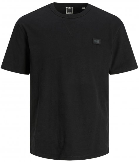 Jack & Jones JCOCLASSIC WAFFLE BADGE TEE Black - T-skjorter - Store T-skjorter - 2XL-14XL
