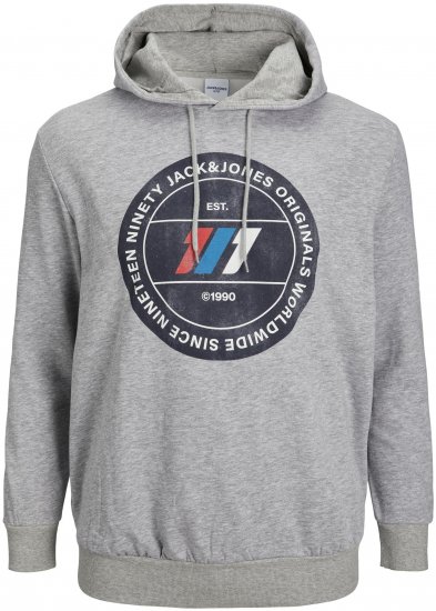 Jack & Jones JORNATE SWEAT Hoodie Grey - Gensere og hettegensere - Store hettegensere - 2XL-14XL