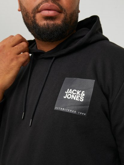 Jack & Jones JJLOCK SWEAT HOOD Black - Gensere og hettegensere - Store hettegensere - 2XL-14XL