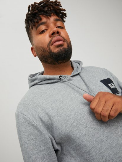Jack & Jones JJLOCK SWEAT HOOD Grey - Gensere og hettegensere - Store hettegensere - 2XL-14XL