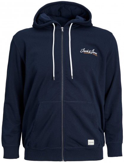 Jack & Jones JORPAUL TONS ZIP Hoodie Navy - Gensere og hettegensere - Store hettegensere - 2XL-14XL