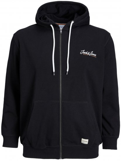 Jack & Jones JORPAUL TONS ZIP Hoodie Black - Gensere og hettegensere - Store hettegensere - 2XL-14XL