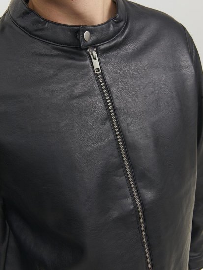 Jack & Jones Rocky Urban Rider Leather Jacket Black - Jakker - Store jakker - 2XL-12XL