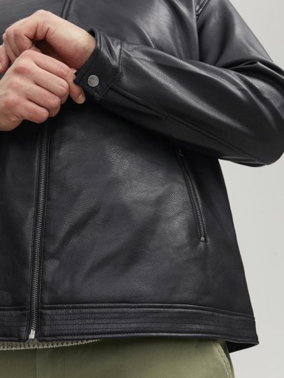 Jack & Jones Rocky Urban Rider Leather Jacket Black - Jakker - Store jakker - 2XL-12XL